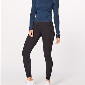 Black Lulu Lemon leggings with pockets